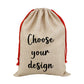 Faux Burlap personalised Christmas Gift present Bag/Sack Drawstring