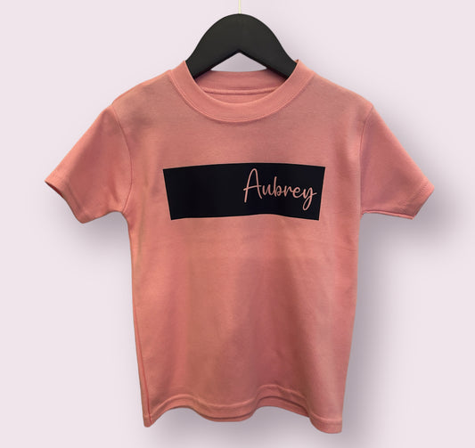 Name block personalised kids T-Shirt