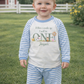 Farmyard When I Wake Up Personalised blue stripe Birthday Pyjamas Pjs