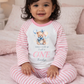 Teddy When I Wake Up Personalised pink stripe Birthday Pyjamas Pjs