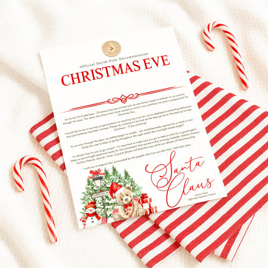 Official Nice List personalised kids Christmas Santa letter Red