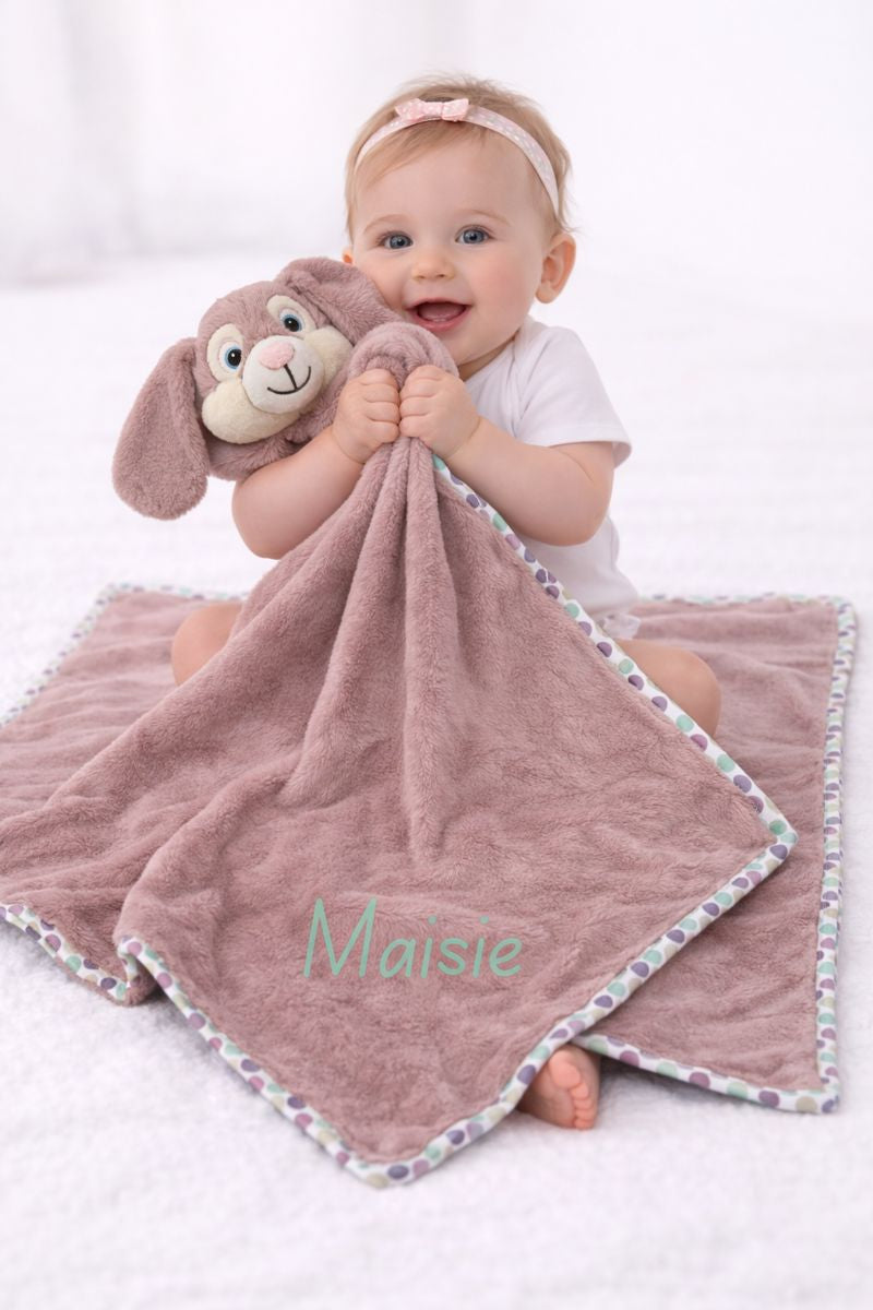 Dusky Pink Polka Dot Personalised giant comfort blanket