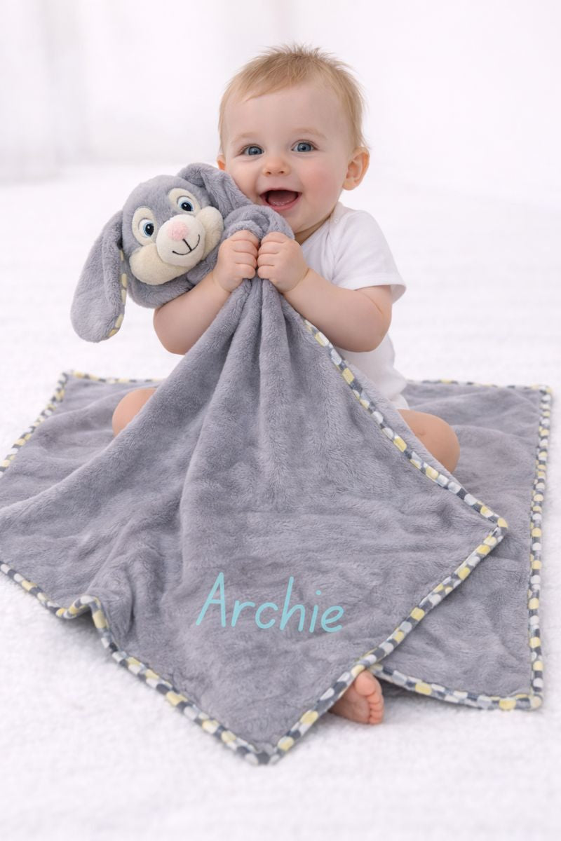 Grey Polka Dot Personalised giant comfort blanket