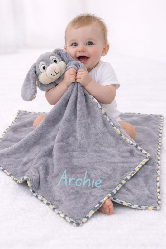 Grey Polka Dot Personalised giant comfort blanket