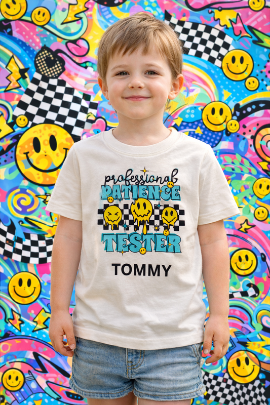 Professional Patience Tester Blue Personalised Kids T-Shirt