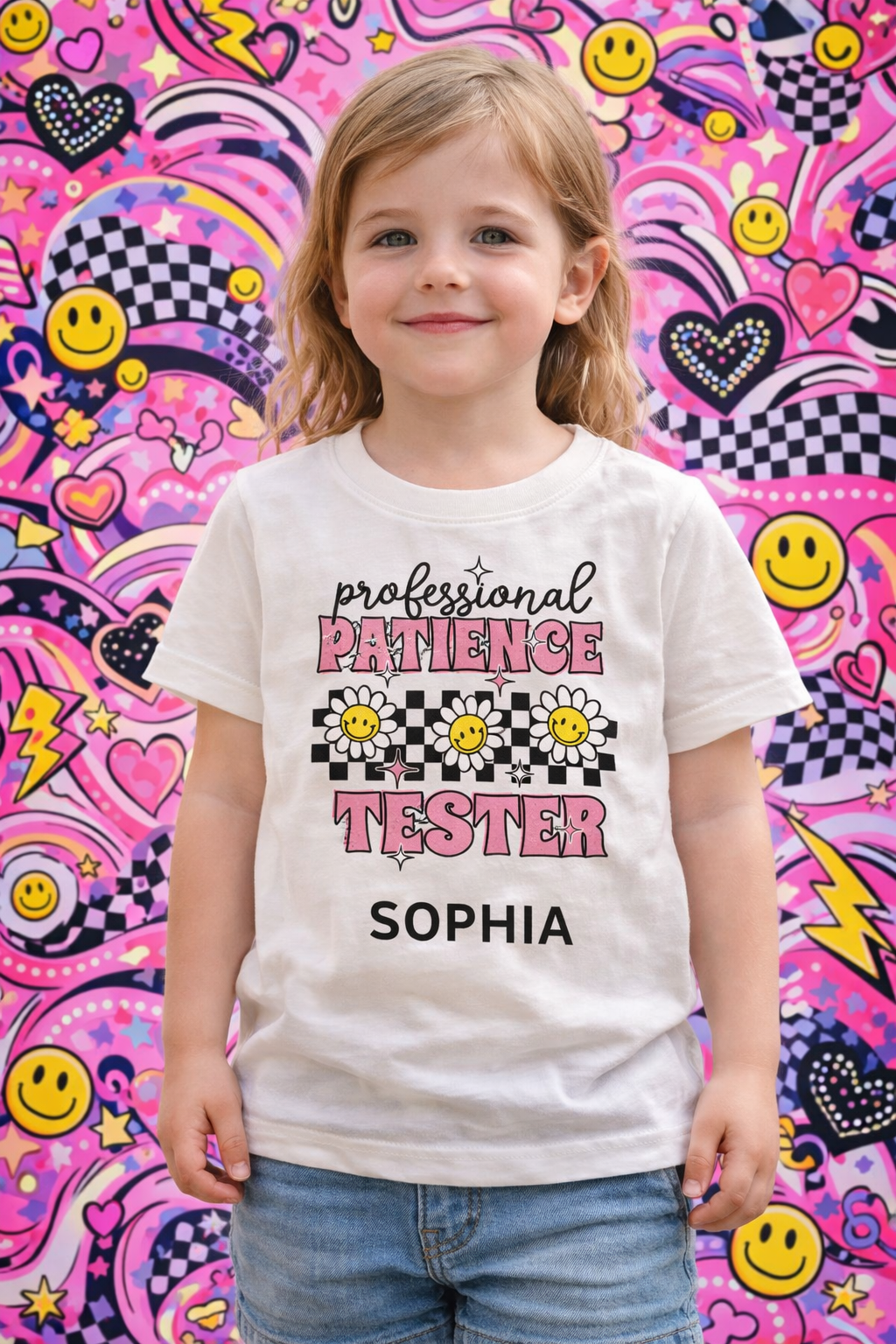 Professional Patience Tester Pink Personalised Kids T-Shirt