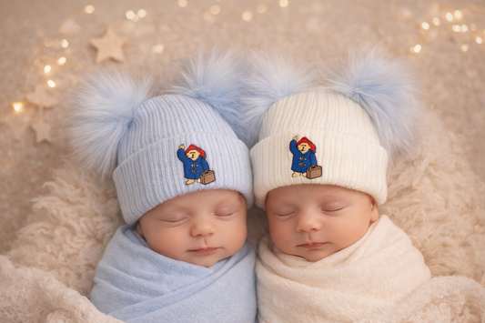 Double Pom Hat Paddington - Newborn/First Size