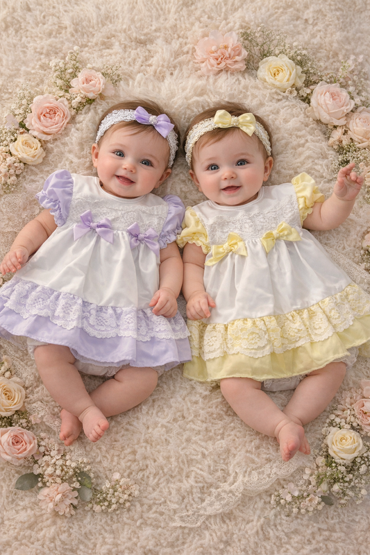 Baby Girls Spanish Dress - Lemon or Lilac