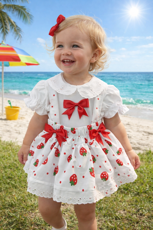 Baby Girls Strawberry Romper Set