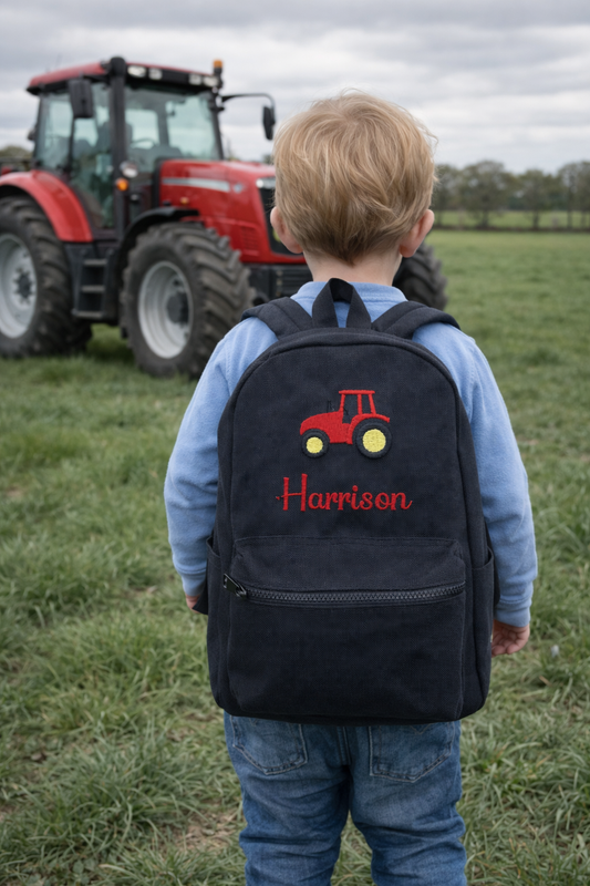 Children's Backpack personalised Tractor Design