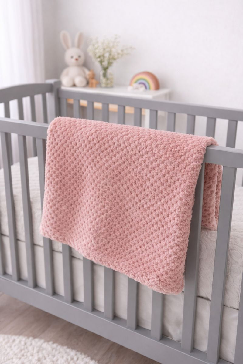 The Belmont Baby Blanket Dusky Pink