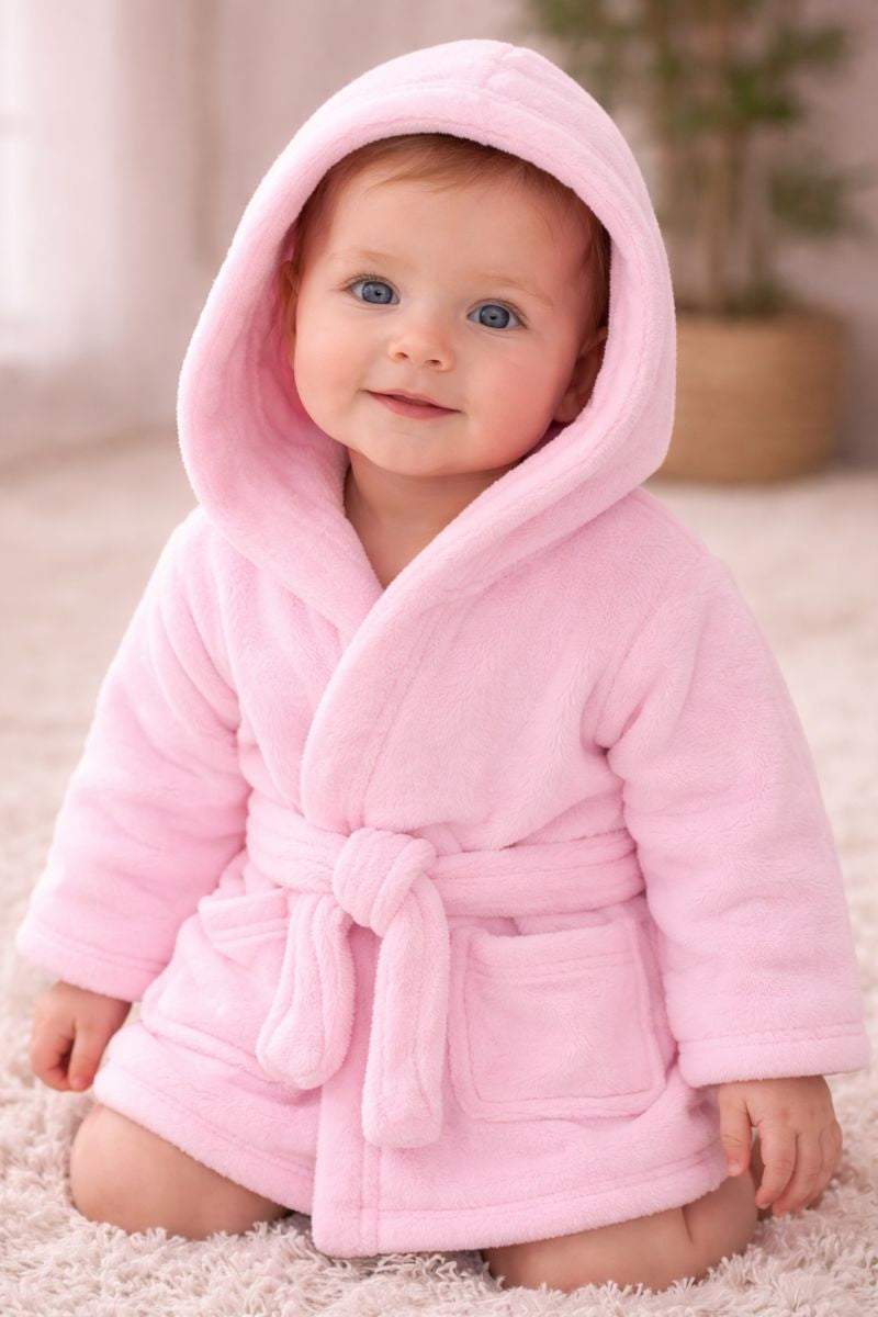 Pink Super Soft personalised Hooded Dressing Gown