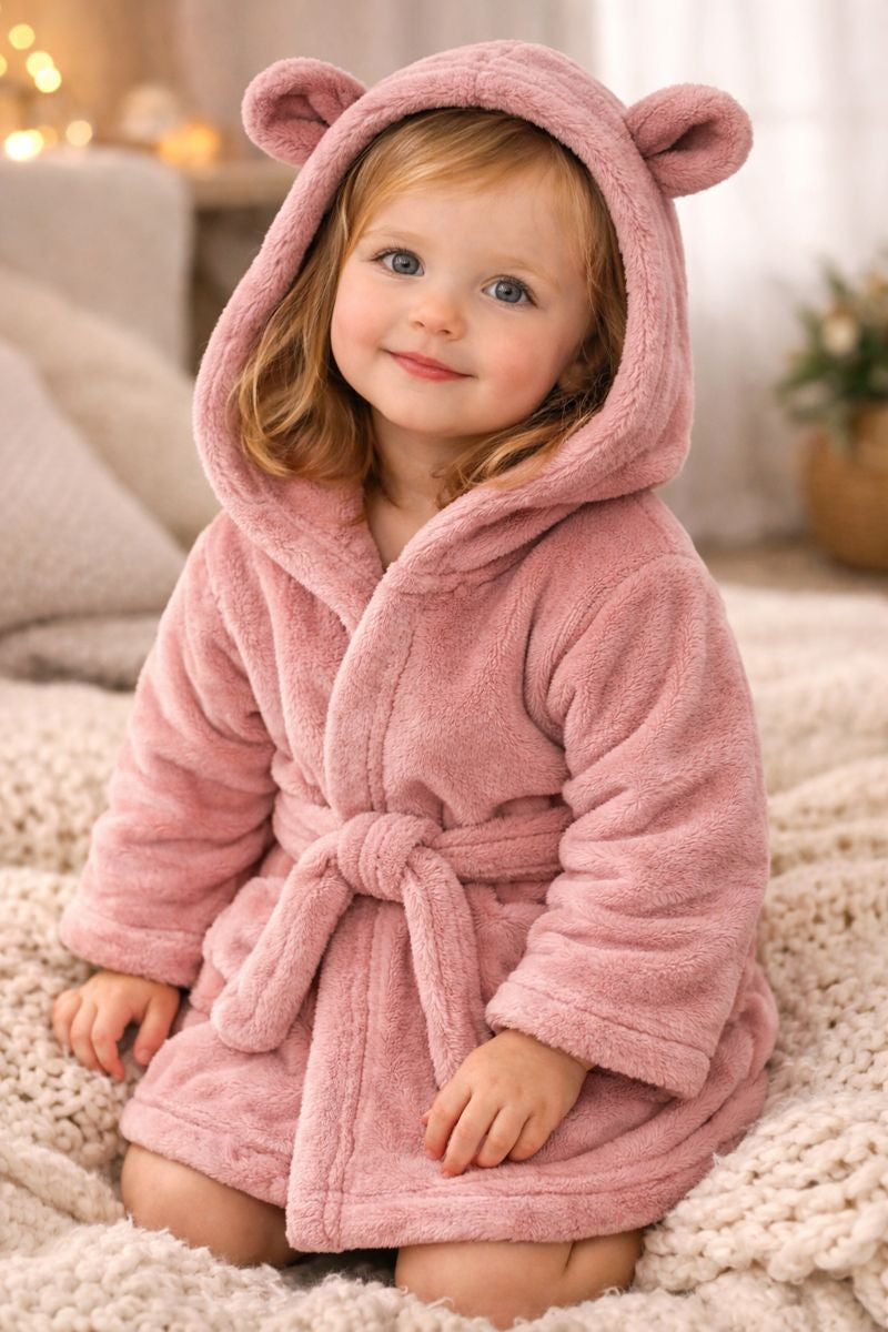 Dusky Pink Super Soft personalised Hooded Dressing Gown