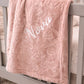 Flower embossed Dusky pink personalised baby blanket / wrap