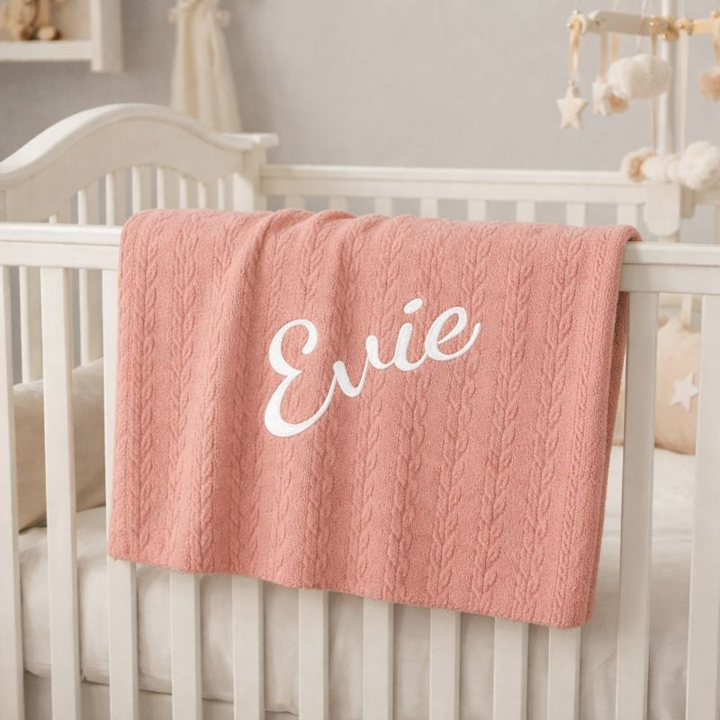 Huxley Baby Blanket Dusky Pink