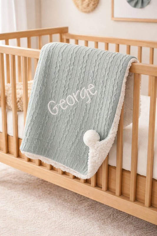 Huxley Baby Blanket Sage green