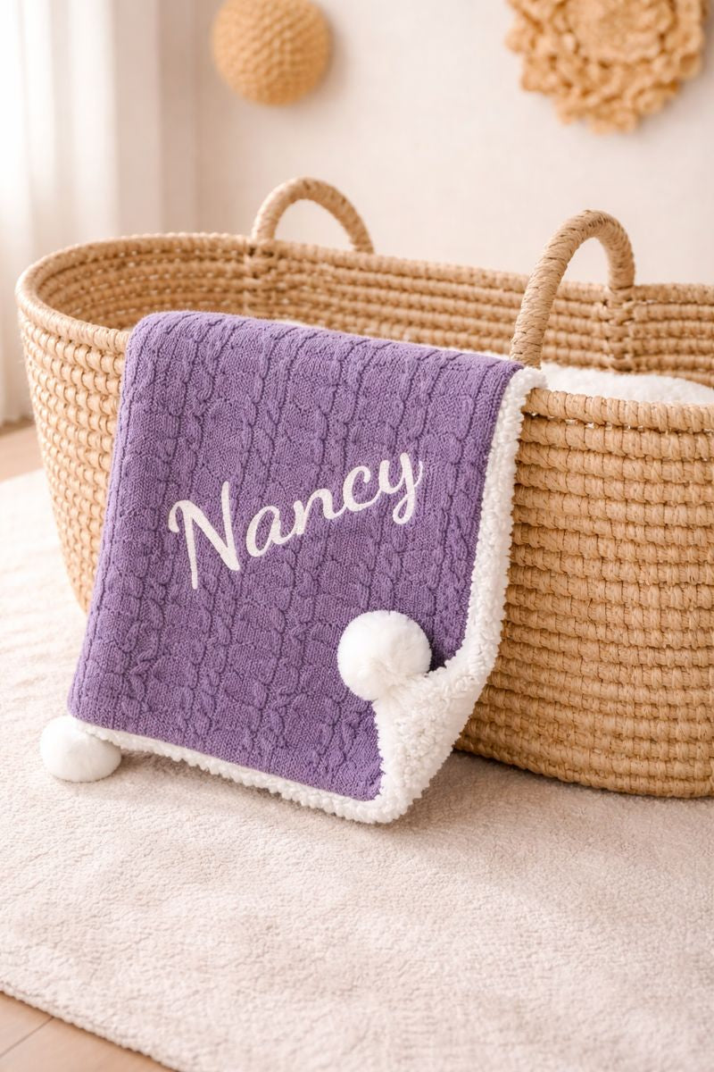 Huxley Baby Blanket Purple