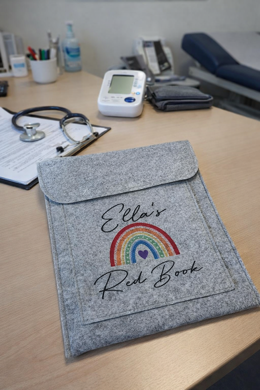 Personalised Child Health Record folder - Rainbow Design