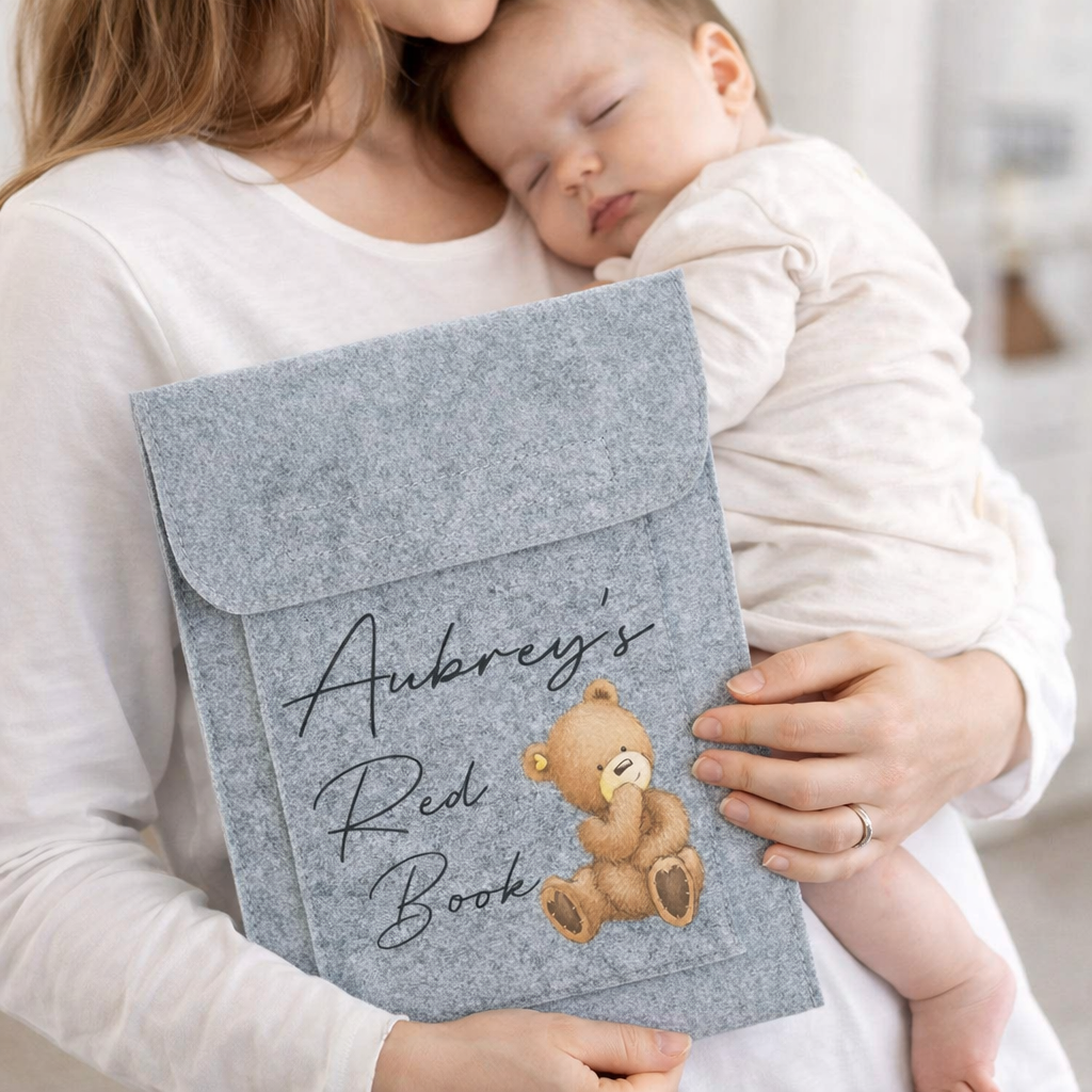Personalised Child Health Record folder - Teddy Bear