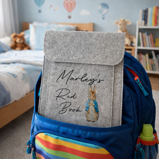 Personalised Child Health Record folder - Blue Bunny