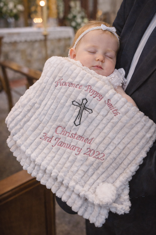 Christening Design Blanket - The Kenton baby blanket - various colours