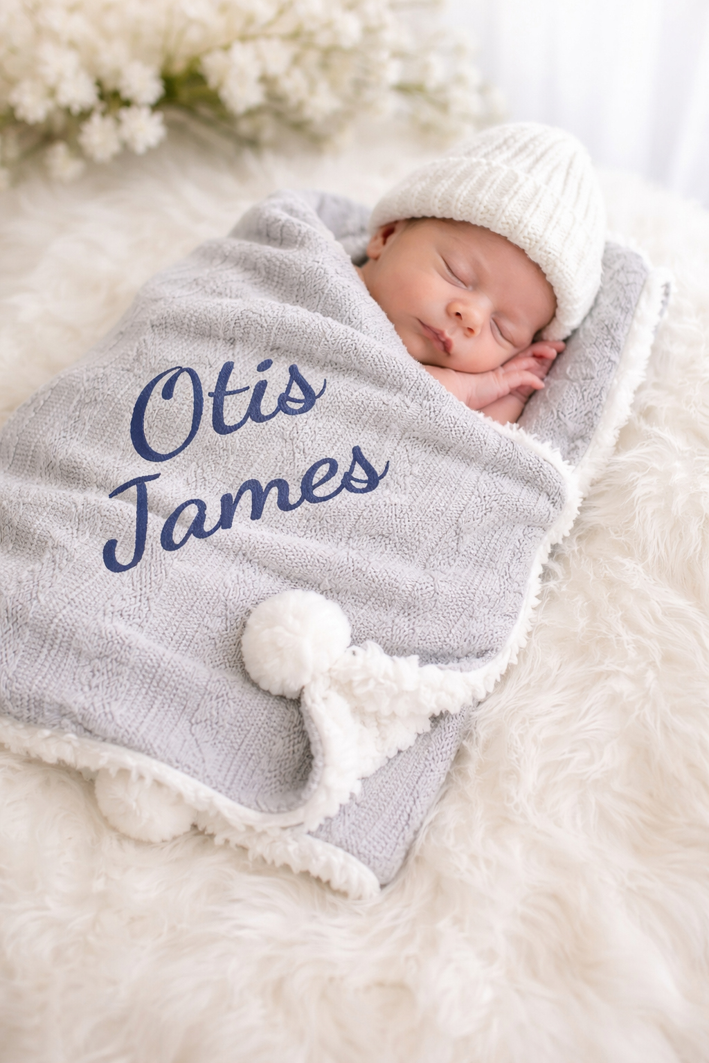 Huxley Baby Blanket Grey