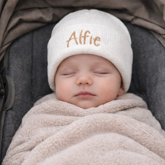 White Ribbed Hat - First Size