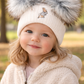Grey Bunny Double Pom Hat - 3+ Months
