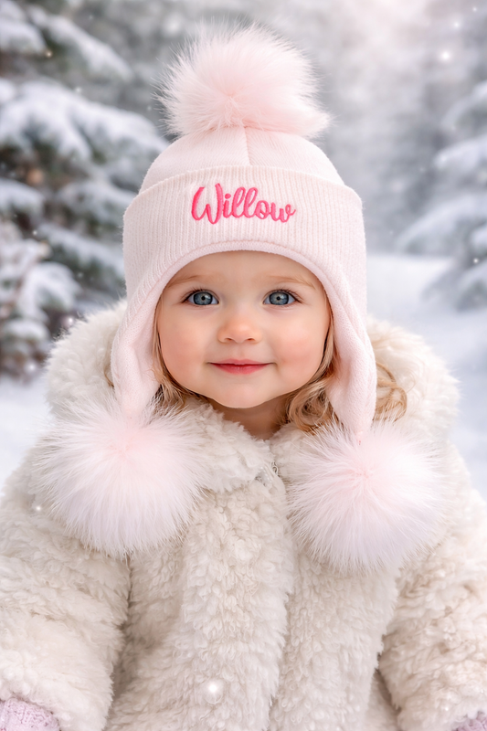 Pink Triple Pom hat - 3+ Months