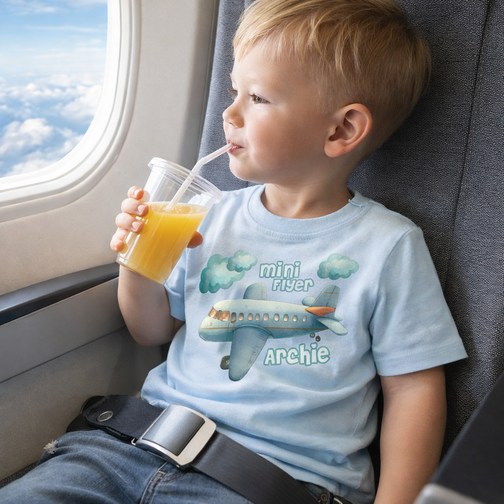 Mini Flyer personalised t-shirt blue design - various colour tops