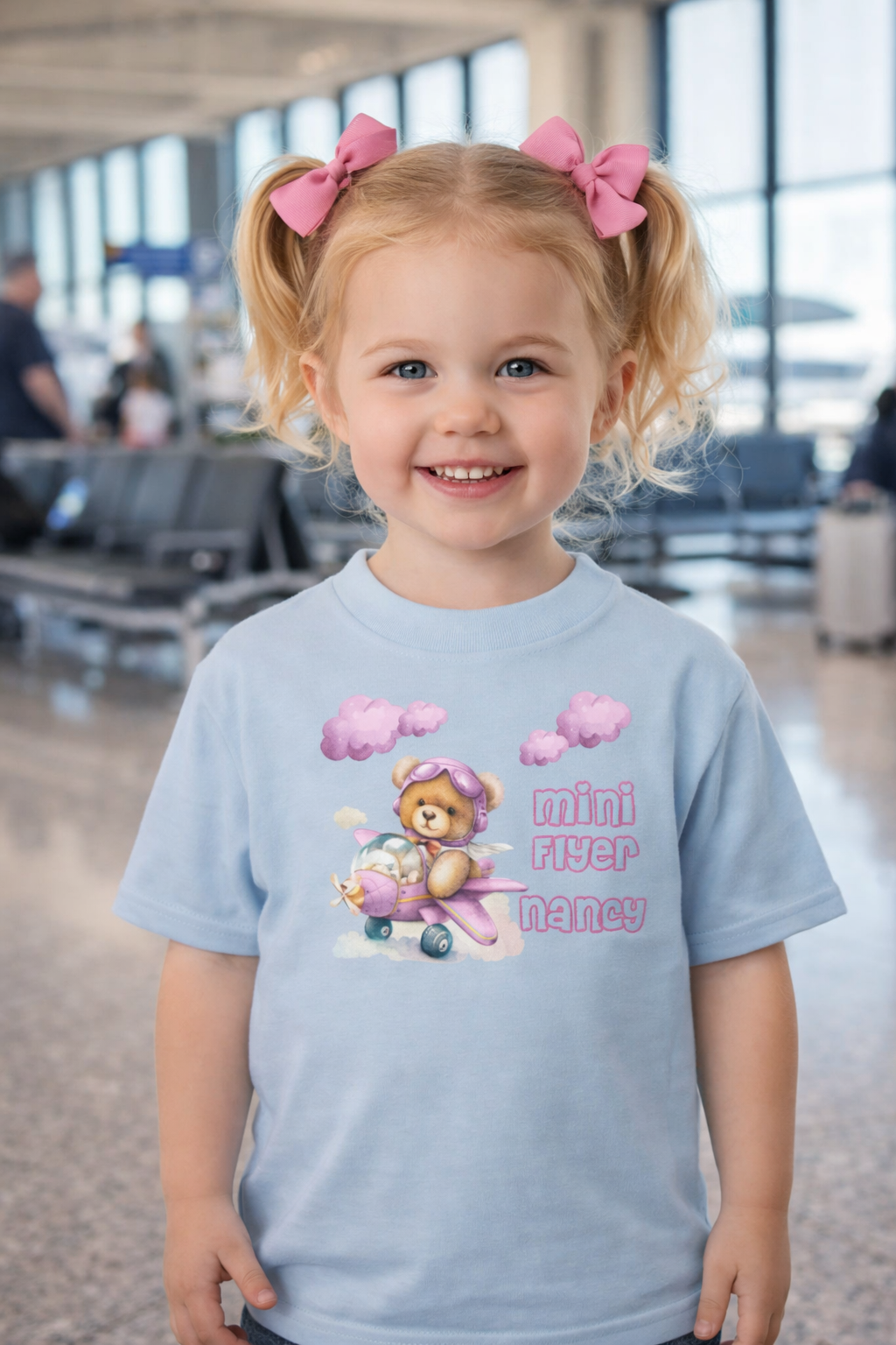 Mini Flyer personalised t-shirt pink design - various colour tops