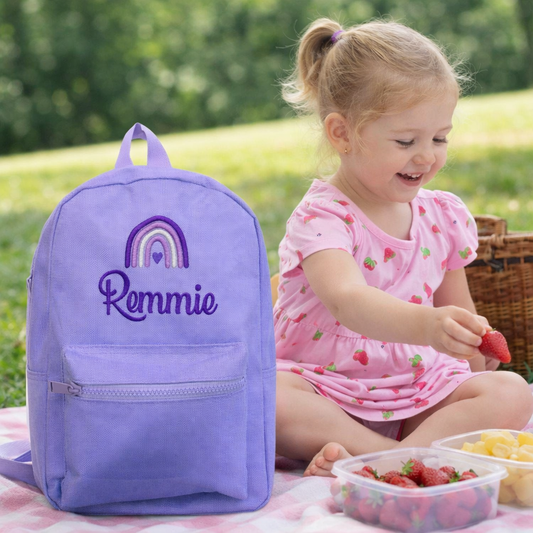 Children's Backpack personalised with Rainbow Design