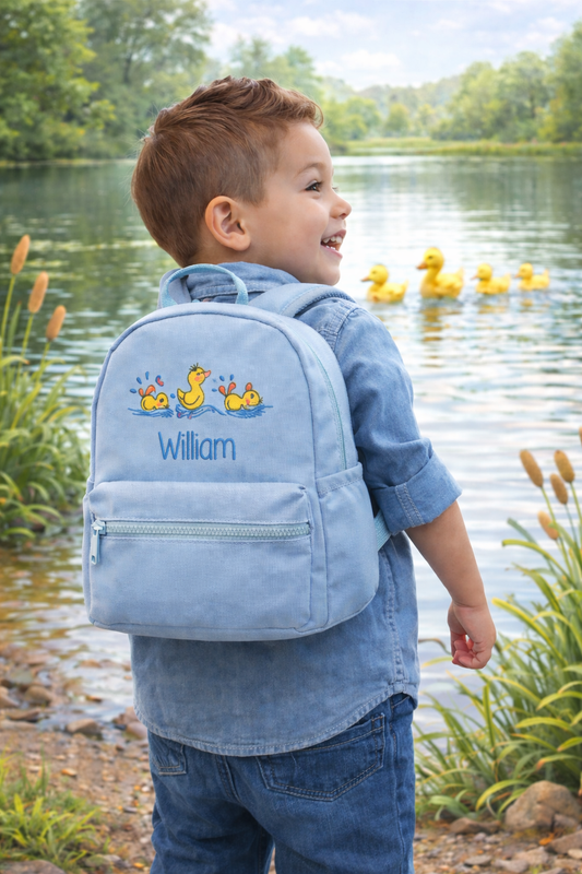 Children's Backpack personalised with Ducks Design