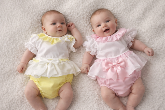Baby Girls Spanish Romper Set  - PINK or LEMON