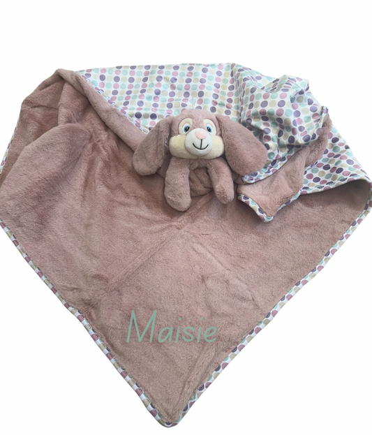 Dusky Pink Polka Dot Personalised giant comfort blanket
