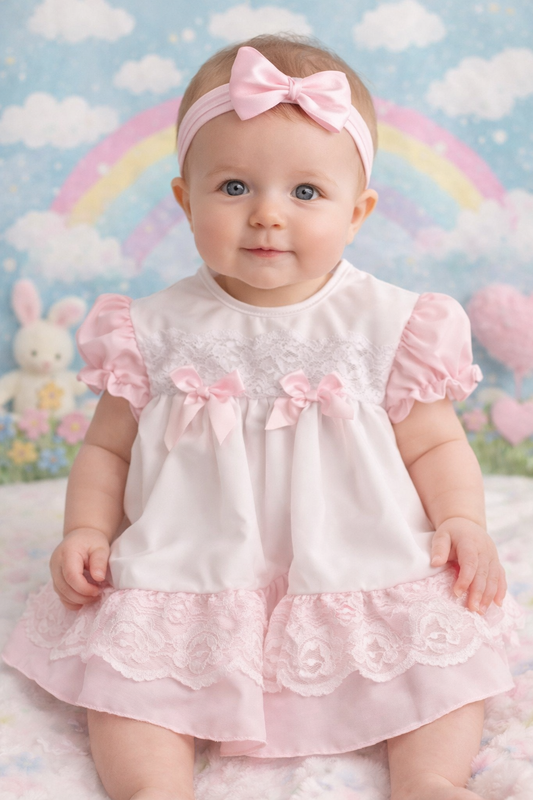 Baby Girls Spanish Dress - Pink