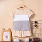 Stripe T-shirt & short set personalised
