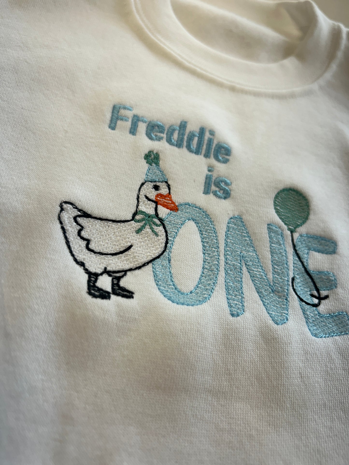 Goose Embroidered Personalised Birthday Jumper - Various Colours