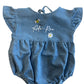 Denim summer personalised romper Bee & Daisy