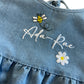 Denim summer personalised romper Bee & Daisy