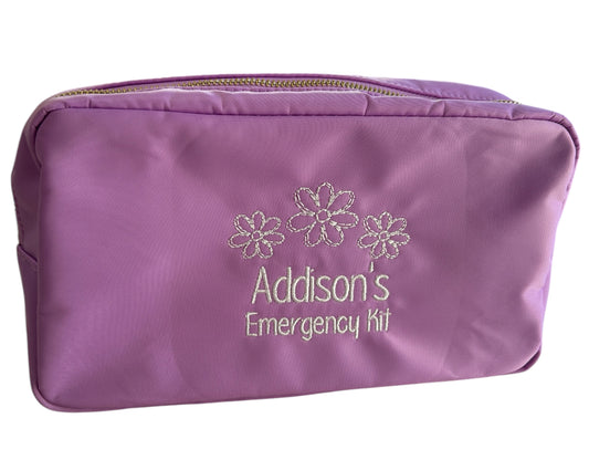 Personalised Children's Accessory Bag – Embroidered Daisy Design