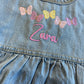 Butterfly embroidered Personalised Kids Denim Dress