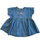 Butterfly embroidered Personalised Kids Denim Dress