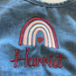 Rainbow Denim summer personalised romper