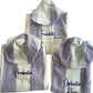 Lilac &amp; White Stripe Kids’ Personalised Hooded Beach Poncho