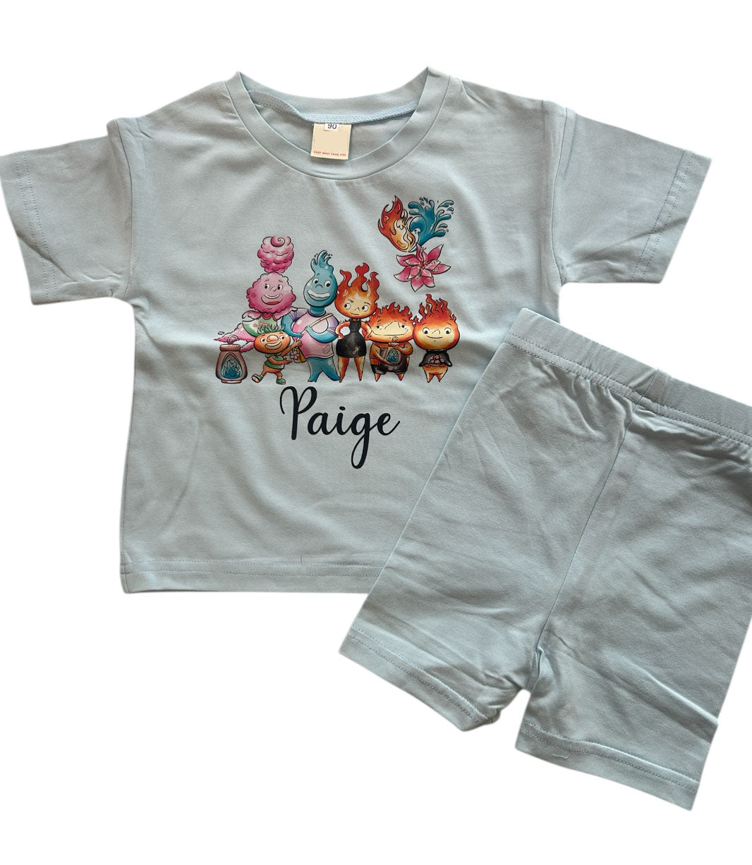 D1 Kids Personalised Cycle short summer t-shirt set
