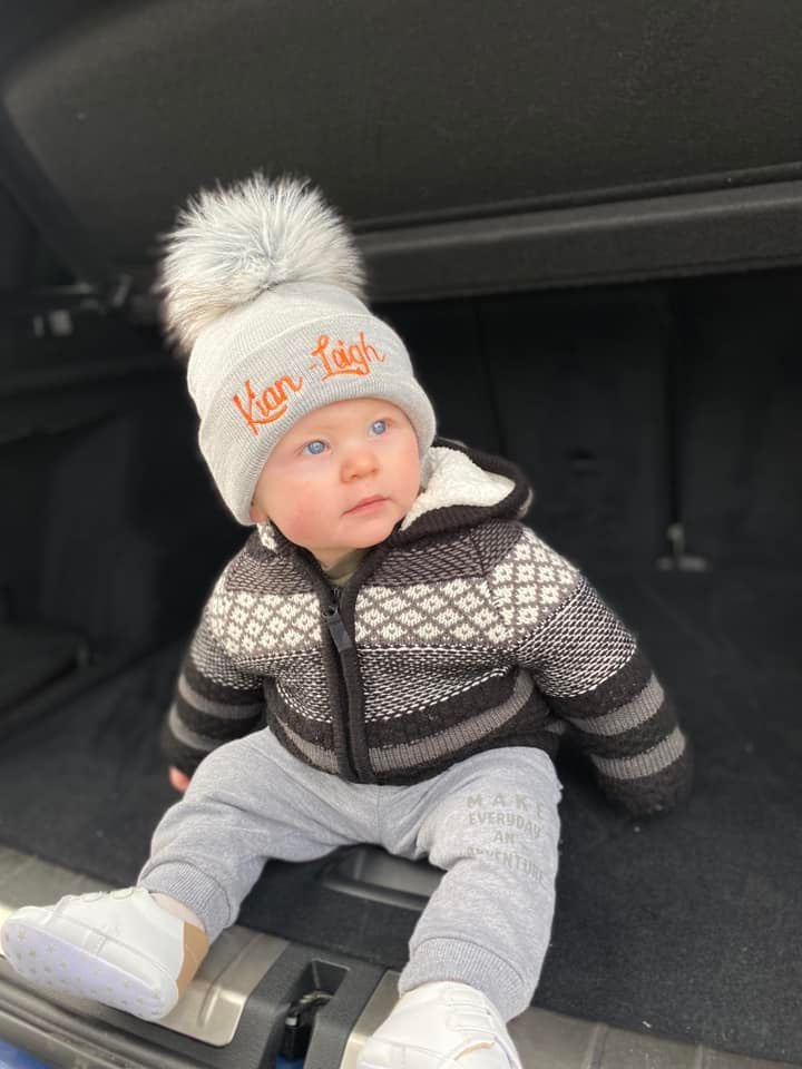 Grey 1-4 years Single Pom hat