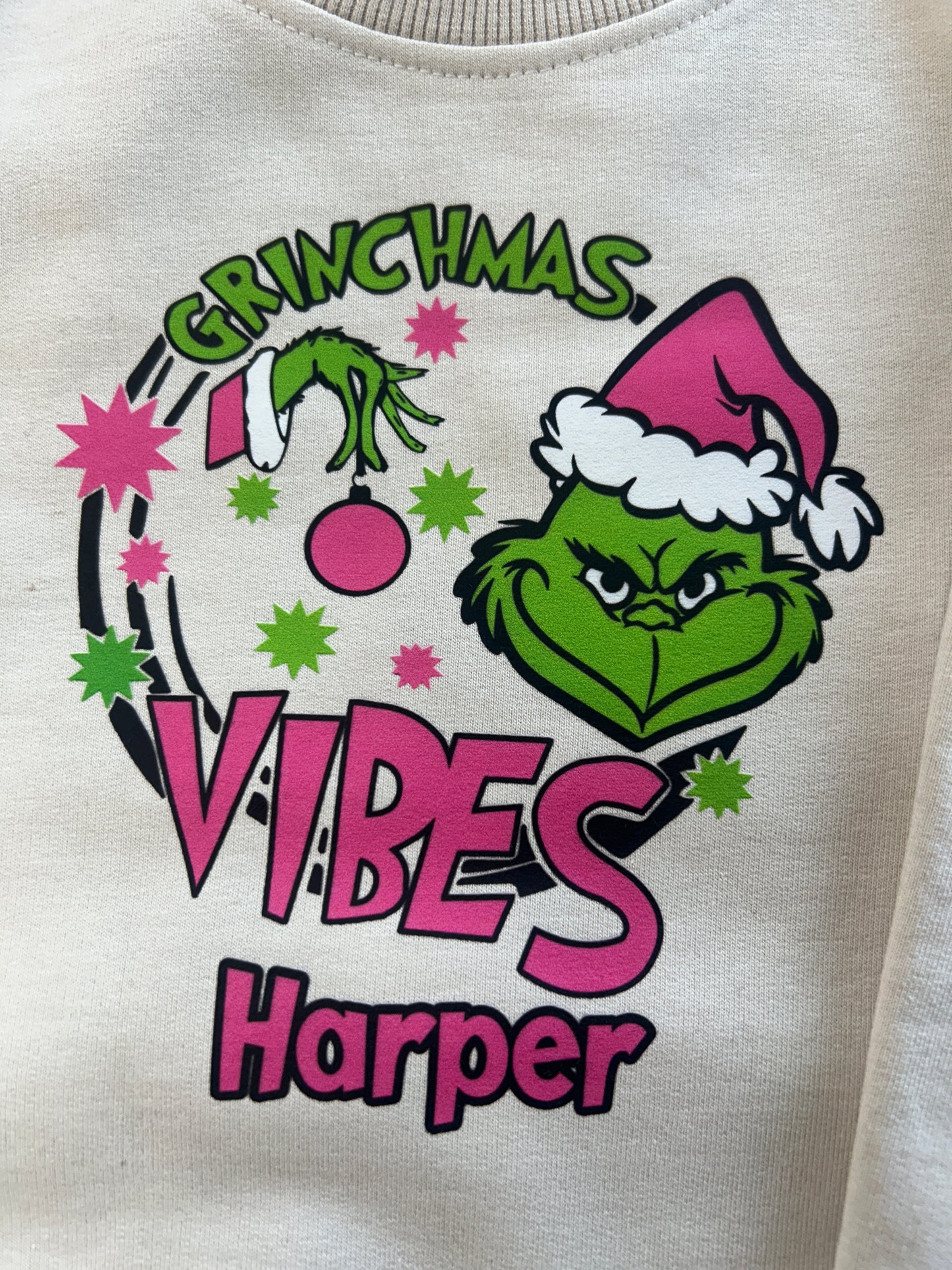 Merry Grinchmas Christmas Grinch Personalised Kids/Baby Sweater