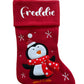 Christmas Stocking - Red - Penguin, Reindeer & Snowman designs
