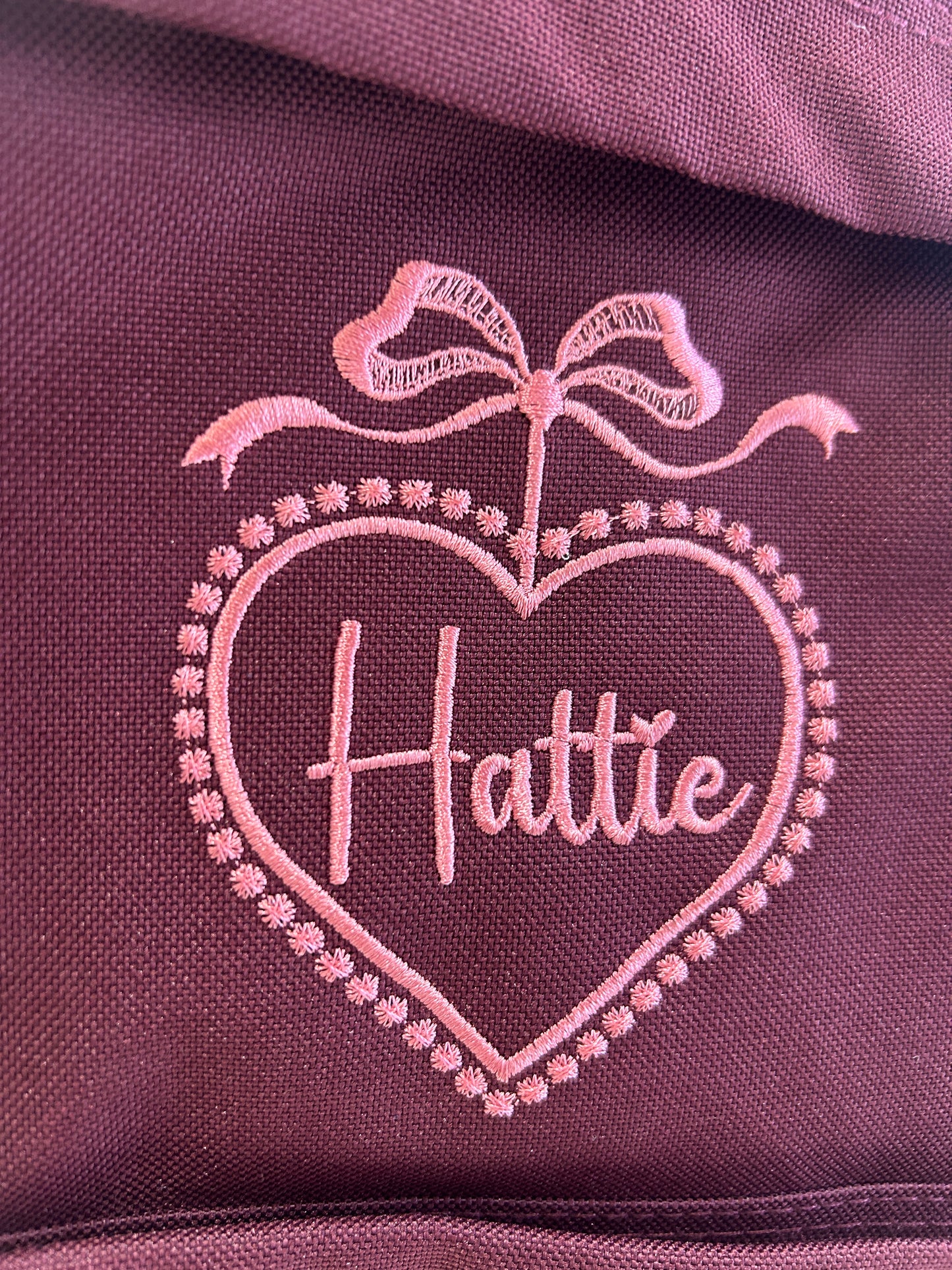 Personalised Heart Lockett Embroidered Backpack – Baby Changing Bag &amp; Toddler Nursery Bag